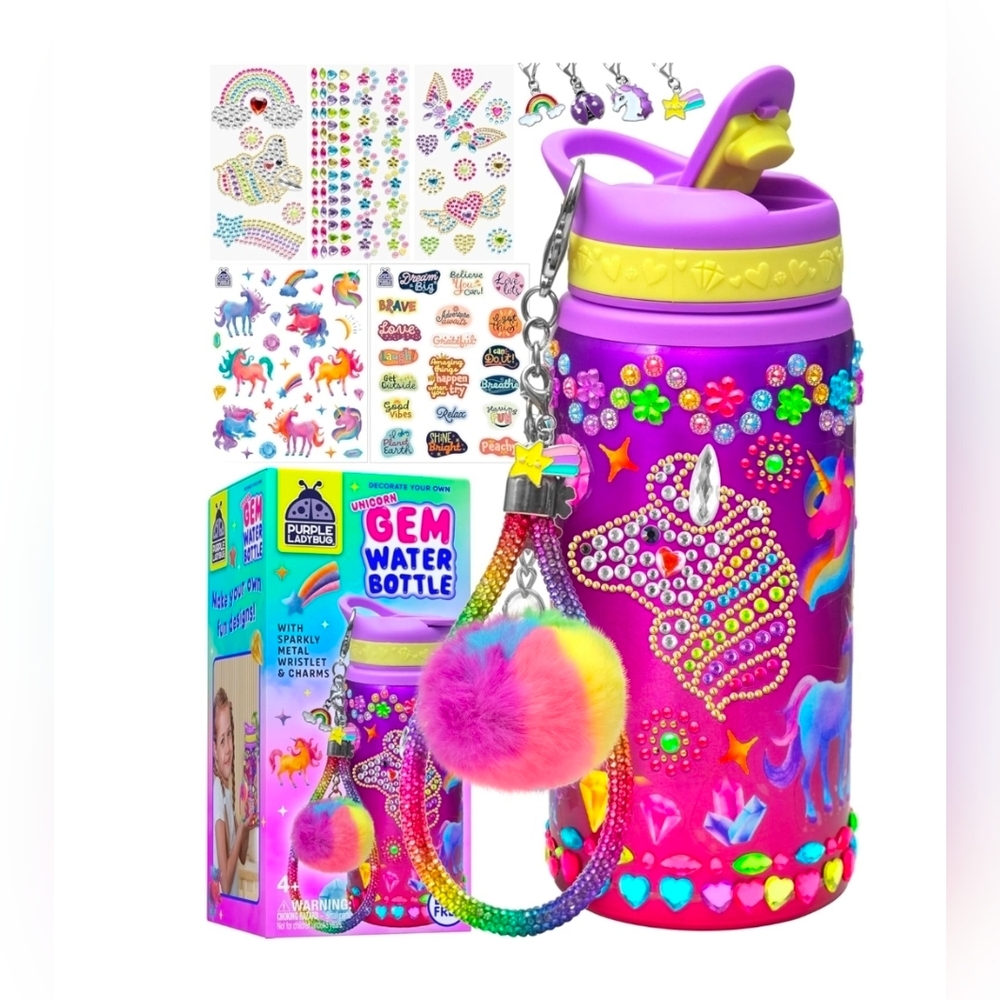 Decorate Your Own Water Bottle Kit - Unicorn Toys Crafts